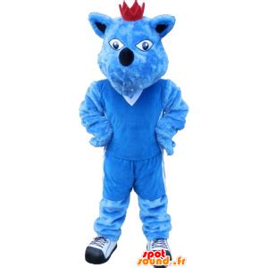 Purchase Blue dog mascot with a crown. blue animal mascot in Dog mascots Color change No change ...