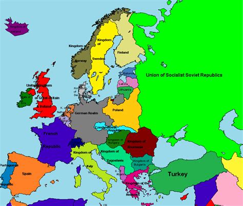 1939 Map Of Europe