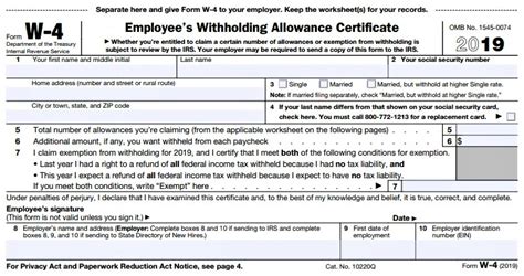 IRS issues new W-4 for 2019 tax year withholding - Don't Mess With Taxes