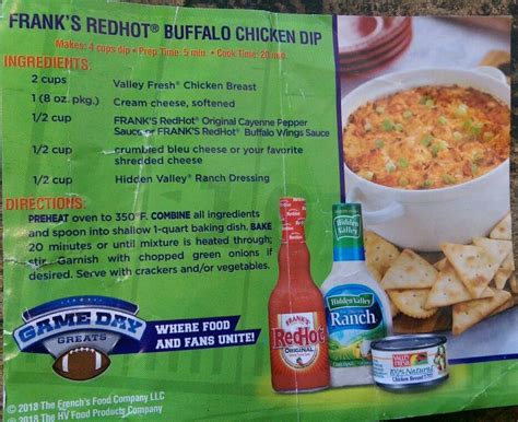 Frank's Red Hot Buffalo Chicken Dip | Blue cheese buffalo chicken dip, Franks red hot buffalo ...