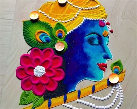 15 Unique Krishna Rangoli Designs To Try Out And Make Your House Festive-Ready For 2023