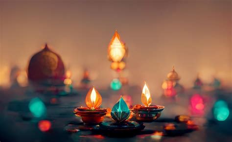 Premium Photo | Happy Diwali festival of lights holiday background ...