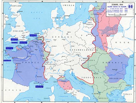 Map of Allied Gains in Europe (1944)