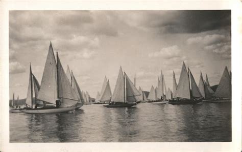 Sailboats Maine Postcard