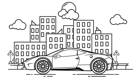 Sport Car Outline Design for Drawing Book Style two 3221420 Vector Art at Vecteezy