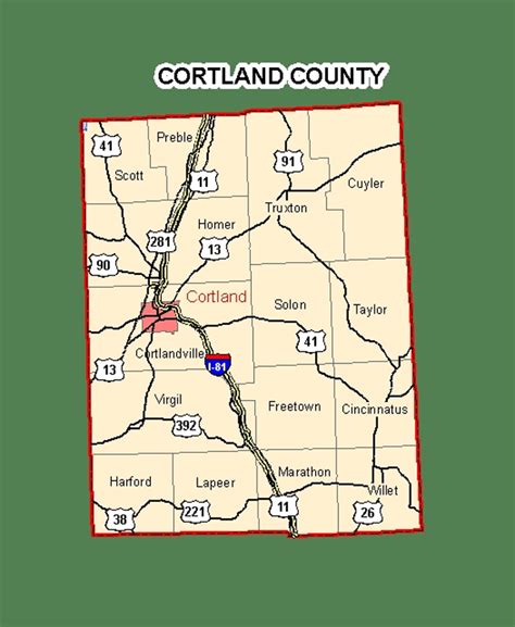 Finger Lakes, New York | Cortland County | Map