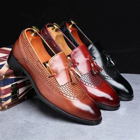 Men Dress ShoesT Luxury Fashion Italian Style Leather Loafer Shoes ...