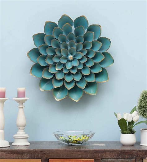 Buy Iron Decorative Flower Wall Art In Blue By Mahalaxmi Art And Crafts ...