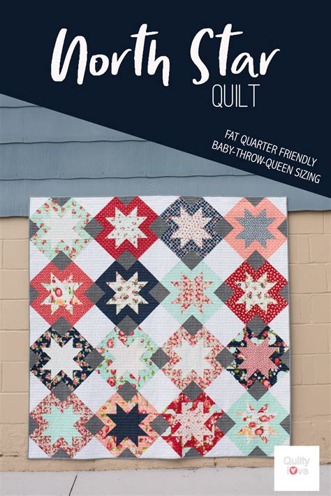 North Star Quilt _ A sawtooth star quilt pattern - Quilty Love