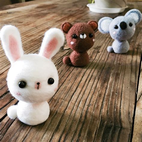 Handmade Needle felted felting kit project Animals cute for beginners | Feltify