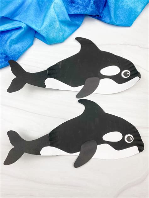 Paper Plate Killer Whale Craft [Free Template] Story - Simple Everyday Mom