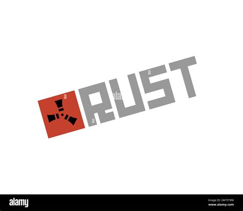 Rust video game, rotated logo, white background Stock Photo - Alamy