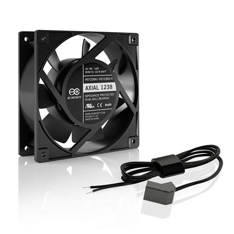 AXIAL 1238W, 120V AC Muffin Fan with Wire-Leads Adapter, 120mm x 38mm ...