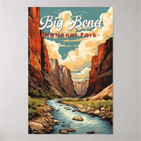 Big Bend National Park Illustration Retro Poster | Zazzle | Retro poster, Big bend national park ...