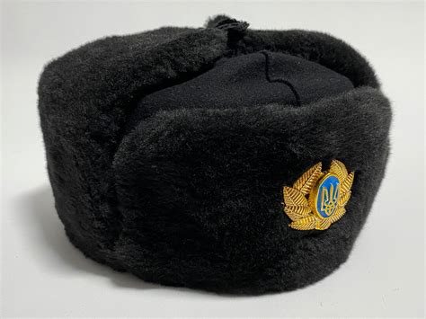 Ukrainian Ushanka Trapper Hat, Winter Ear Flap Hat, Faux Fur Hat, Ukraine Trident Cockade Pin - Etsy