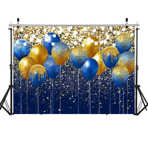 Buy WOLADA 8x6FT Royal Blue Backdrop Happy Birthday Party Backdrop Banner Royal Blue Glitter ...