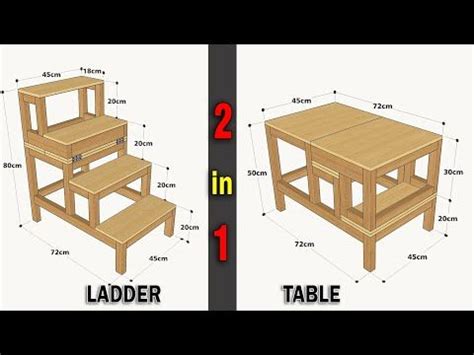 two tables are shown side by side with measurements for each table and the other is labeled