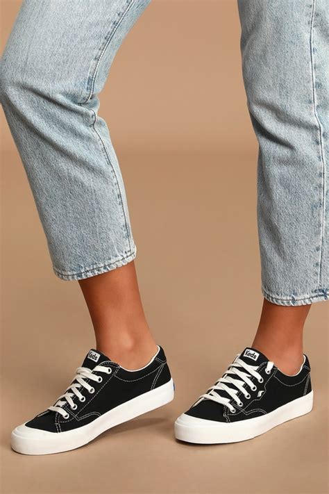 Keds Crew Kick 75 - Black Sneakers - Canvas Platform Sneakers - Lulus