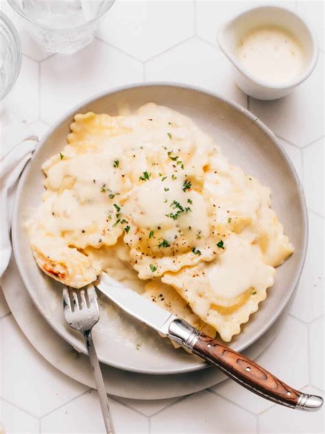 Lobster Ravioli with Lemon Cream Sauce | Foodess