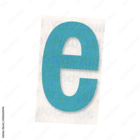 letter e magazine cut out font, ransom letter, isolated collage elements for text alphabet. hand ...