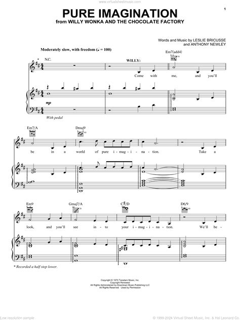 Factory - Pure Imagination sheet music for voice, piano or guitar