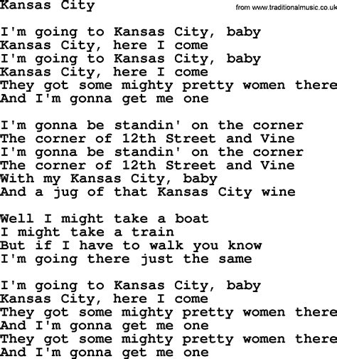 Willie Nelson song: Kansas City, lyrics