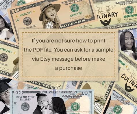 Custom Dollar Dollar Bill Art 5 Dollar Bill Digital Dollar - Etsy