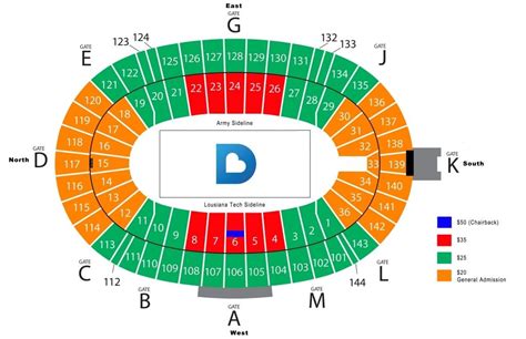 Cotton Bowl Seating Chart With Seat Numbers | Printable Templates Free