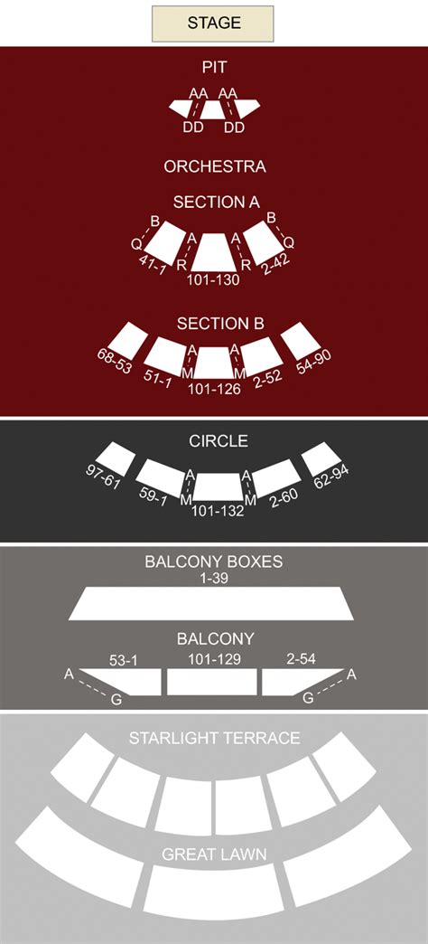 Mann Music Center Detailed Seating Chart | Elcho Table