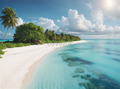 Tropical Beach In The Maldives Island Picture And HD Photos | Free Download On Lovepik