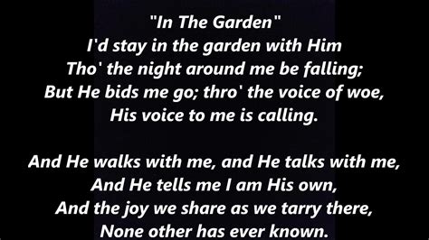 I Come To The Garden Alone Lyrics Printable