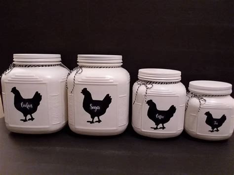 Farmhouse Kitchen Canister Set, Home Decor, Farmhouse Decor, Rustic Decor, Farmhouse Kitche ...