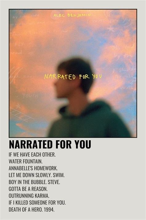 Alec Benjamin - narrated for you | Music poster design, Music poster, Film poster design