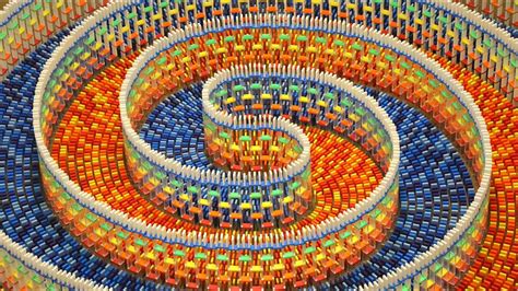 THE AMAZING TRIPLE SPIRAL (15,000 DOMINOES) - YouTube