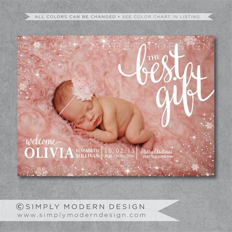 Holiday Birth Announcement Postcard Santa's Special | Etsy | Holiday birth announcement, Birth ...