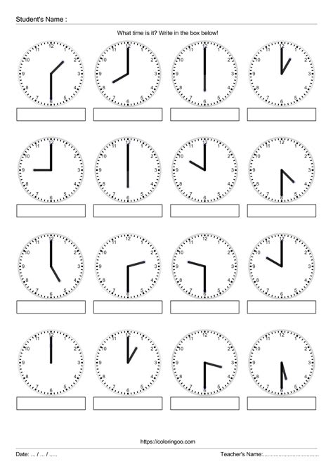 Free Printable What Time Is It Exercise Worksheet 04 Clock Worksheets, Grade 5 Math Worksheets ...