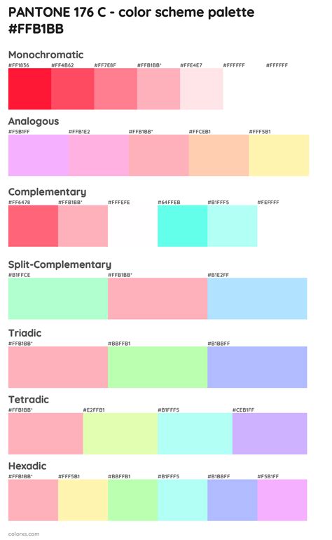 PANTONE 176 C color palettes and color scheme combinations - colorxs.com