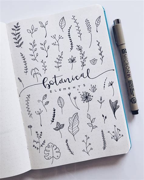 a selection of botanical elements for your planners or bullet journals ...