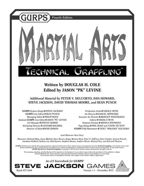 GURPS Martial Arts: Technical Grappling