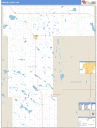 Pierce County, ND Zip Code Wall Map Basic Style by MarketMAPS