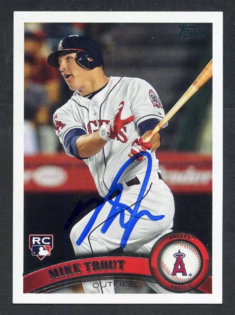 Mike Trout Baseball Card : Mike Trout Signed 2011 Topps #US175 RC ...