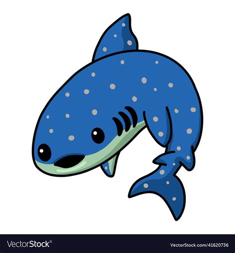 Cute whale shark cartoon jumping Royalty Free Vector Image