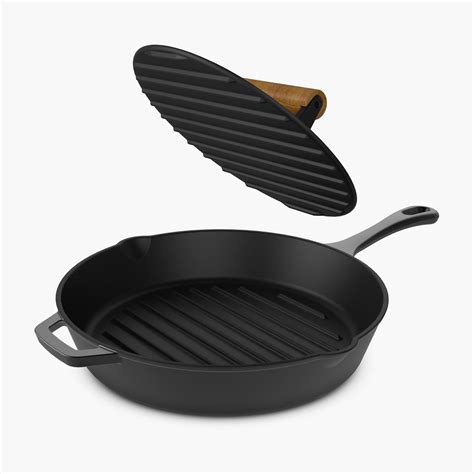 11” Non-stick Cast Iron Grill Pan & Press — Shop Geoffrey Zakarian