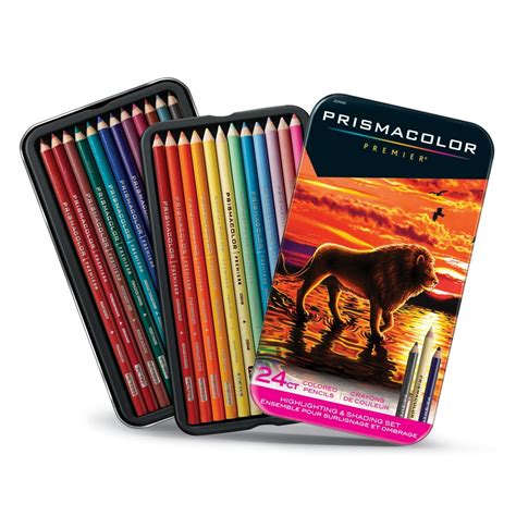 Prismacolor Premier Thick Core Colored Pencil Set, 24-Pencil Set, Highlighting & Shadowing ...