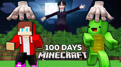 I Survived 100 Days Of Wednesday Giant Titan and Attack On in Minecraft ...