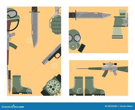 Military Weapon Guns Symbols Armor Cards Forces Design and American Fighter Ammunition Navy ...