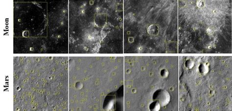 Craters on the Moon and Mars detected by DPCDN. | Download Scientific ...