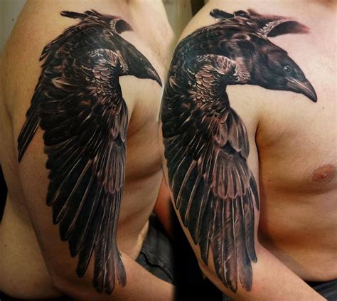 Raven tattoo by Diyan Ivanov at Tattoo Sanctuary, Southampton, UK ...