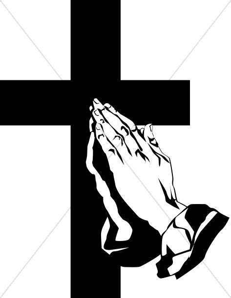 Praying Hands And The Cross | Prayer Clipart