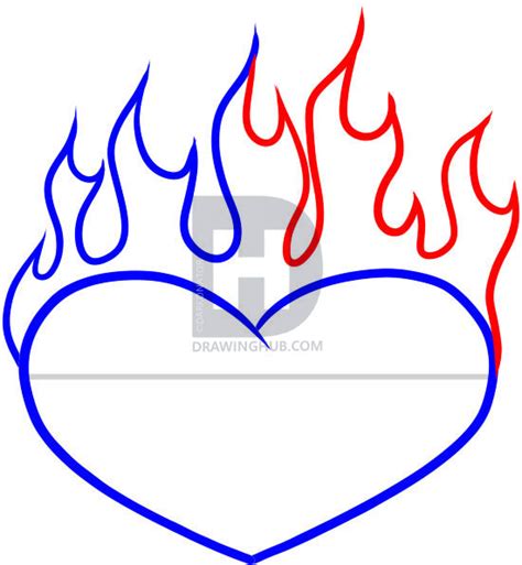 Burning Heart Drawing | Free download on ClipArtMag